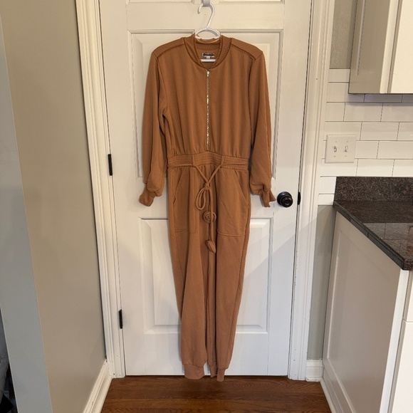 New! For Love & Lemons Yuna gray long sleeve rosette romper 31814 - Picture 4 of 15